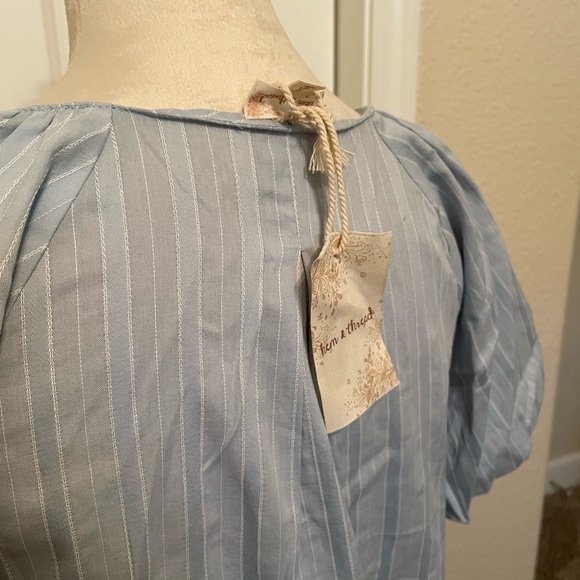 Hem & Thread Light Blue Striped Blouse - Picture 5 of 6